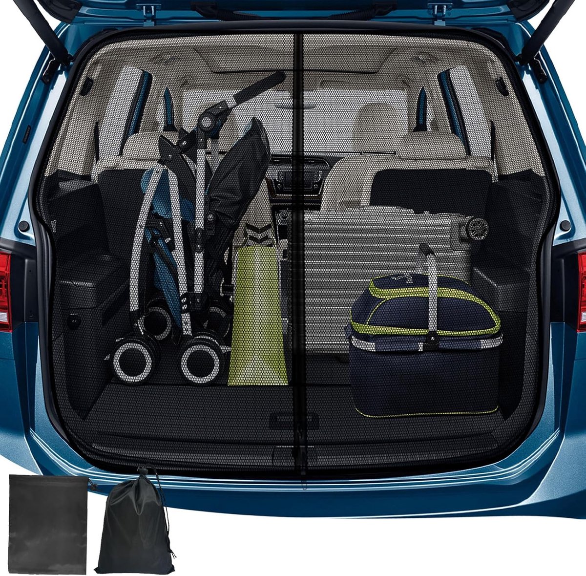muggennet voor VW T5 T6 schuifdeur/achterdeur, insectennet met magneetsluiting voor bestelwagens, campers, caravans (muggennet voor grote deur)