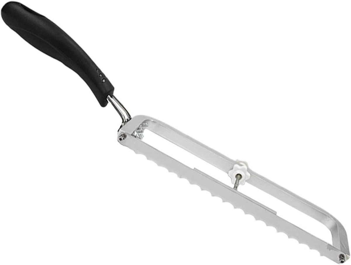 Verstelbare Broodsnijder - Bakgereedschap - Gelijkmatig Snijden - Ergonomisch Handvat - 438 cm - Zilver