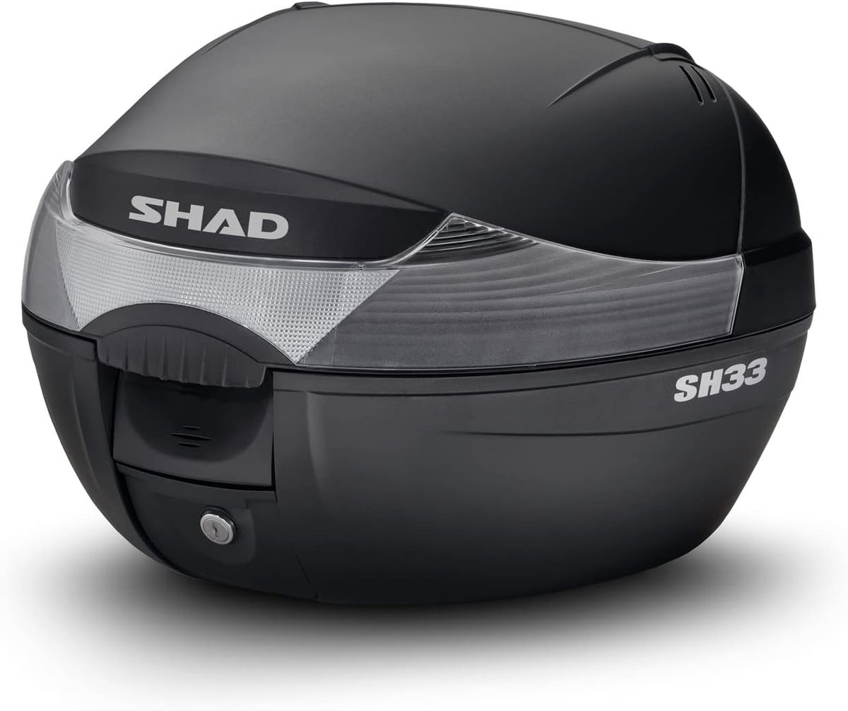 SnelShoppen - Achtertas voor scooter of motor, bagagebox, ruimte voor 1 integraalhelm, inclusief grillrooster en schroefset, ontworpen in Barcelona