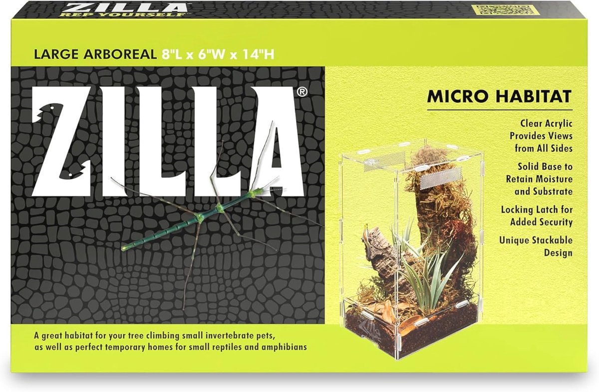 Terrarium Micro Habitat Groot - Acryl met 360 graden zicht - Stapelbaar ontwerp - Veilig voor reptielen en amfibieën - SnelShoppen