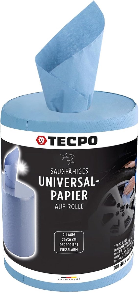 SnelShoppen - Polijstrol blauw 2-laags 23x30cm, MINI-300, Universeel absorberend papier voor thuis, garage en werkplaats