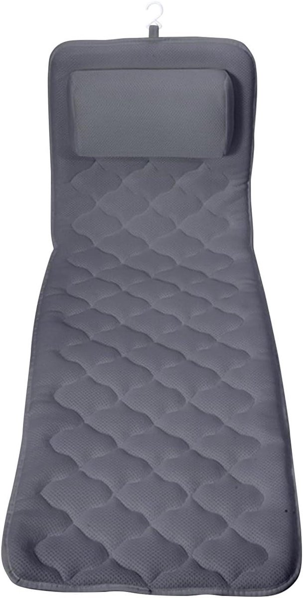 Badkussen voor lichaam - Badmat kussen - Bad ontspanning - Eendelig design - Hele lichaam - Grijs