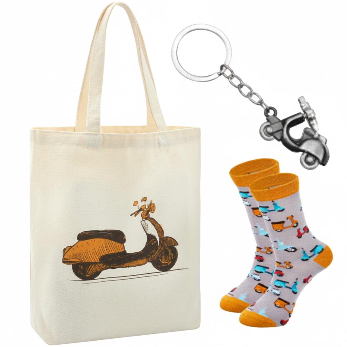 Omgoods - 3-delige Motorcadeau Set met Tas, Sokken en Sleutelhanger