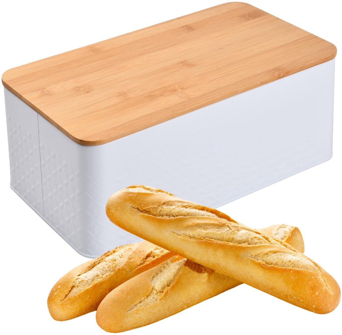 Omgoods- Broodbox met Snijplank - Broodtrommel met Schuifdeksel - Broodbewaarcontainer - Rectangular - 33 x 18 x 13.5 cm - Houdt Voedsel Langdurig Vers - Broodopslag