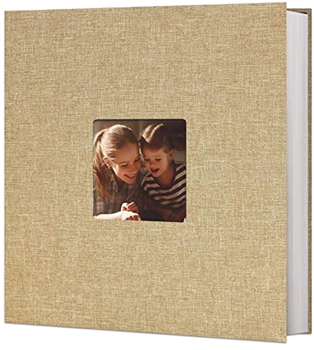 Omgoods - Zelfklevend Fotoalbum 28 x 27 cm met Linnen Hoes en 40 Dubbelzijdige Pagina's