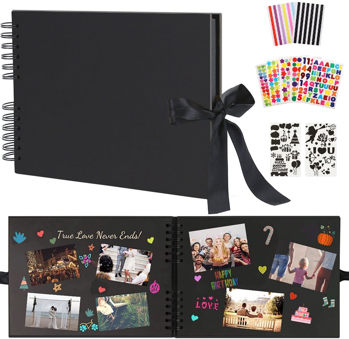Omgoods - DIY Fotoalbum met 80 Zwarte Pagina's
