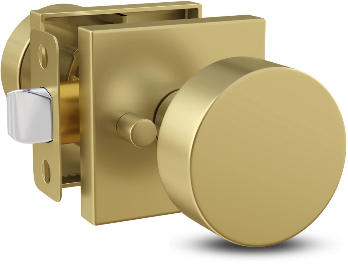 Omgoods - Privacy Deurknop voor Hal, Kast en Badkamer, Messing