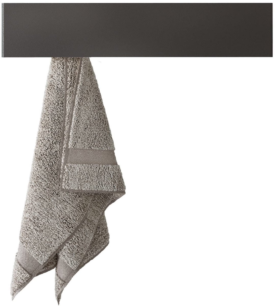 Omgoods - Gastendoekhouder PUGI 40 cm - Zwart RVS Wandmontage