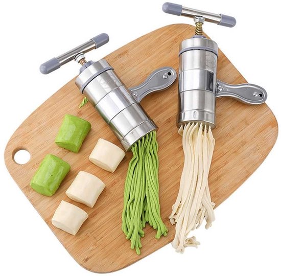 Omgoods - RVS Handmatige Pastamaker met 5 Mallen — afbeelding 2