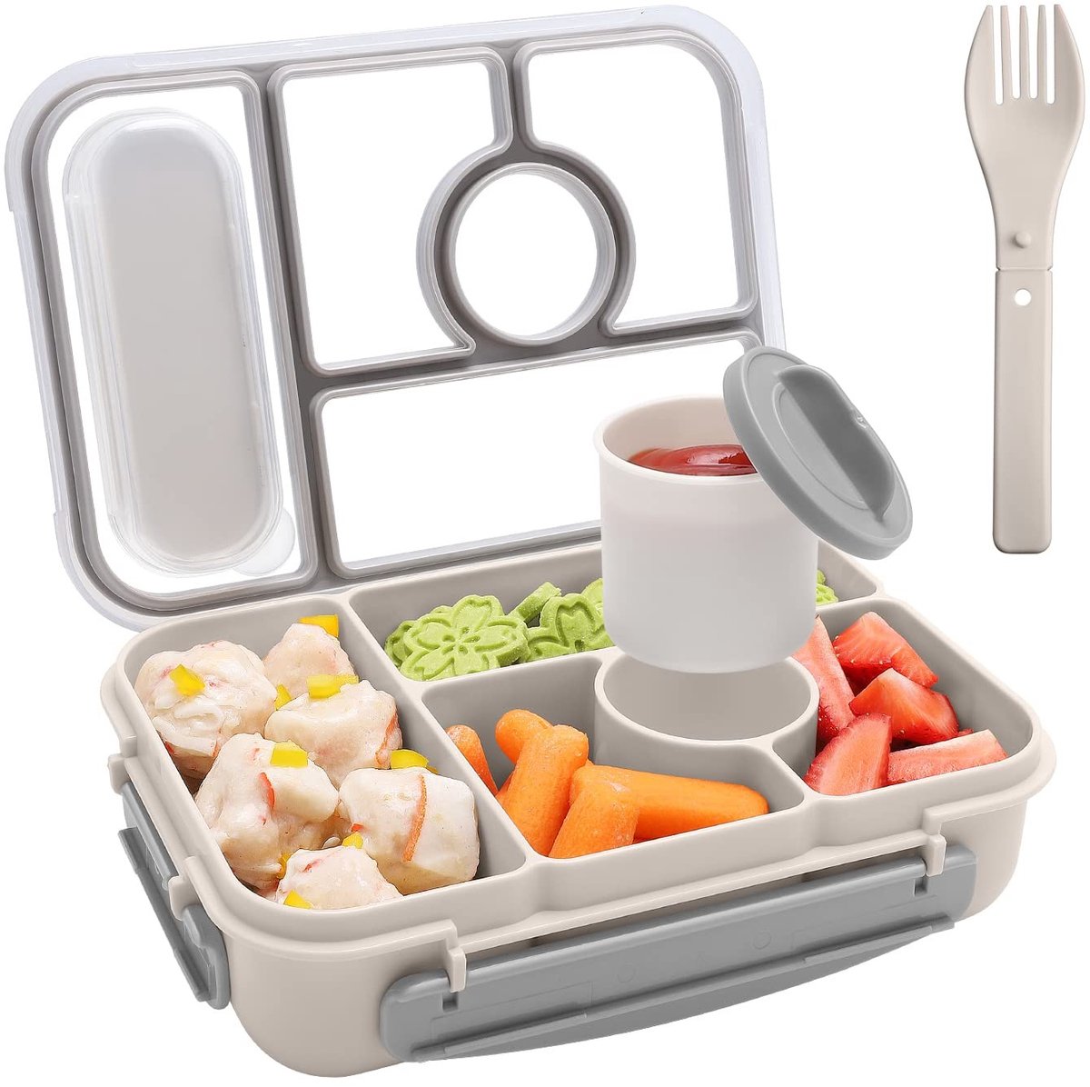 Omgoods - Lunch Box voor Volwassenen en Kinderen - 1300ML Bento Box met 5 Compartimenten