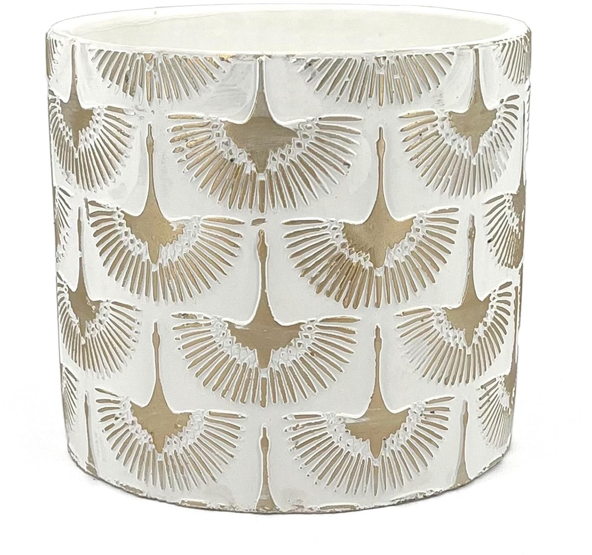 Omgoods - Terracotta Vaas met Gouden Phoenix Symbolen voor Planten