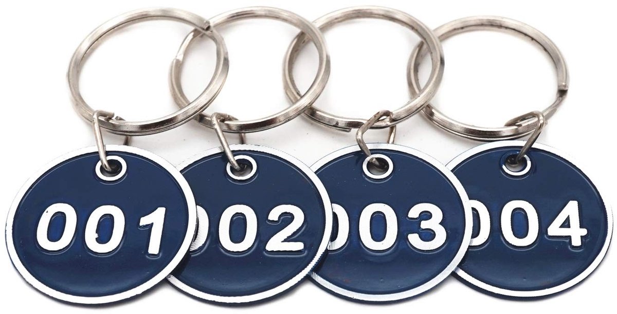 Omgoods - 50 Stuks Aluminium Sleutelhangers met Nummering