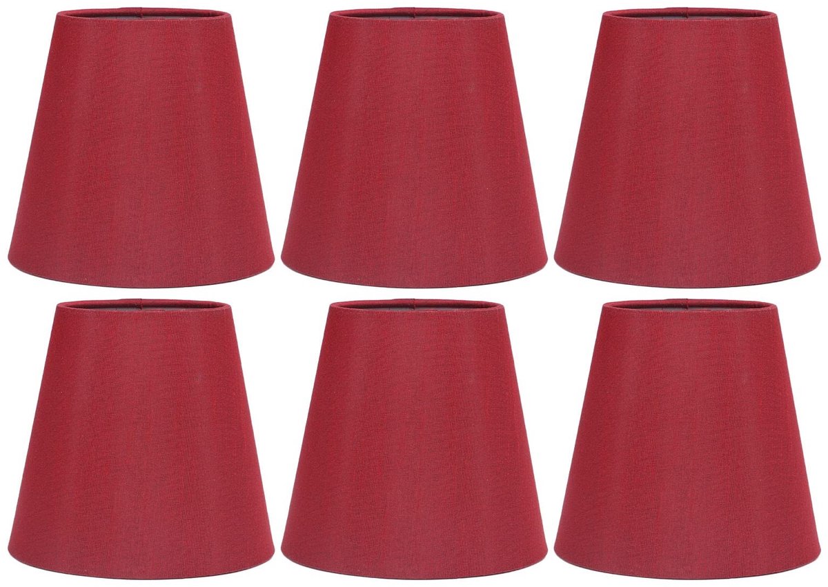 Omgoods - Set van 6 Kleine Lampenkappen voor Tafellampen in Rood