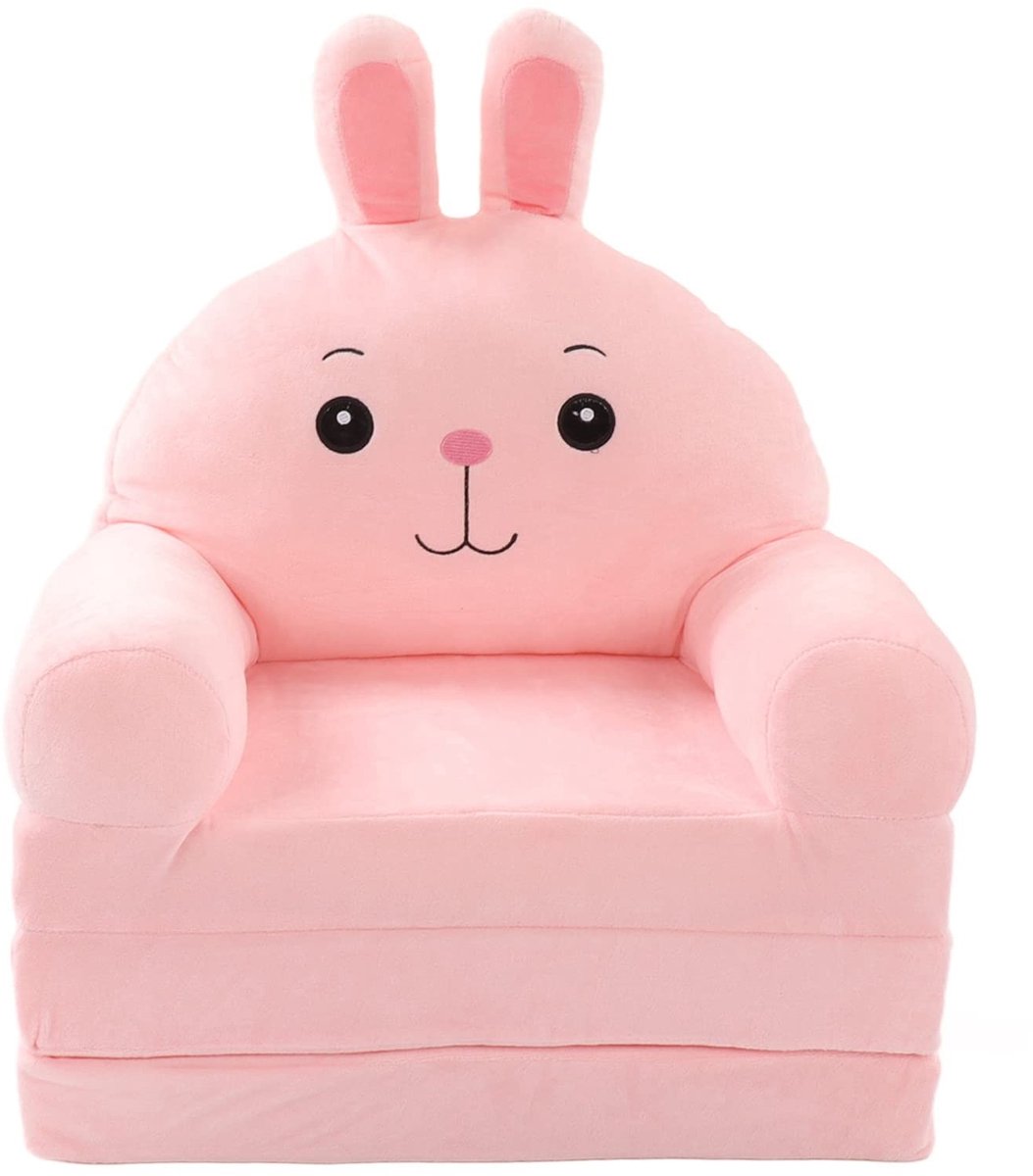 Omgoods- Kinderslaapbank 2-in-1 - Opvouwbare Kinderbank - Pluche Fauteuil - Comfortabele Bank - Zacht Materiaal - Functioneel Meubel - Kindersofa