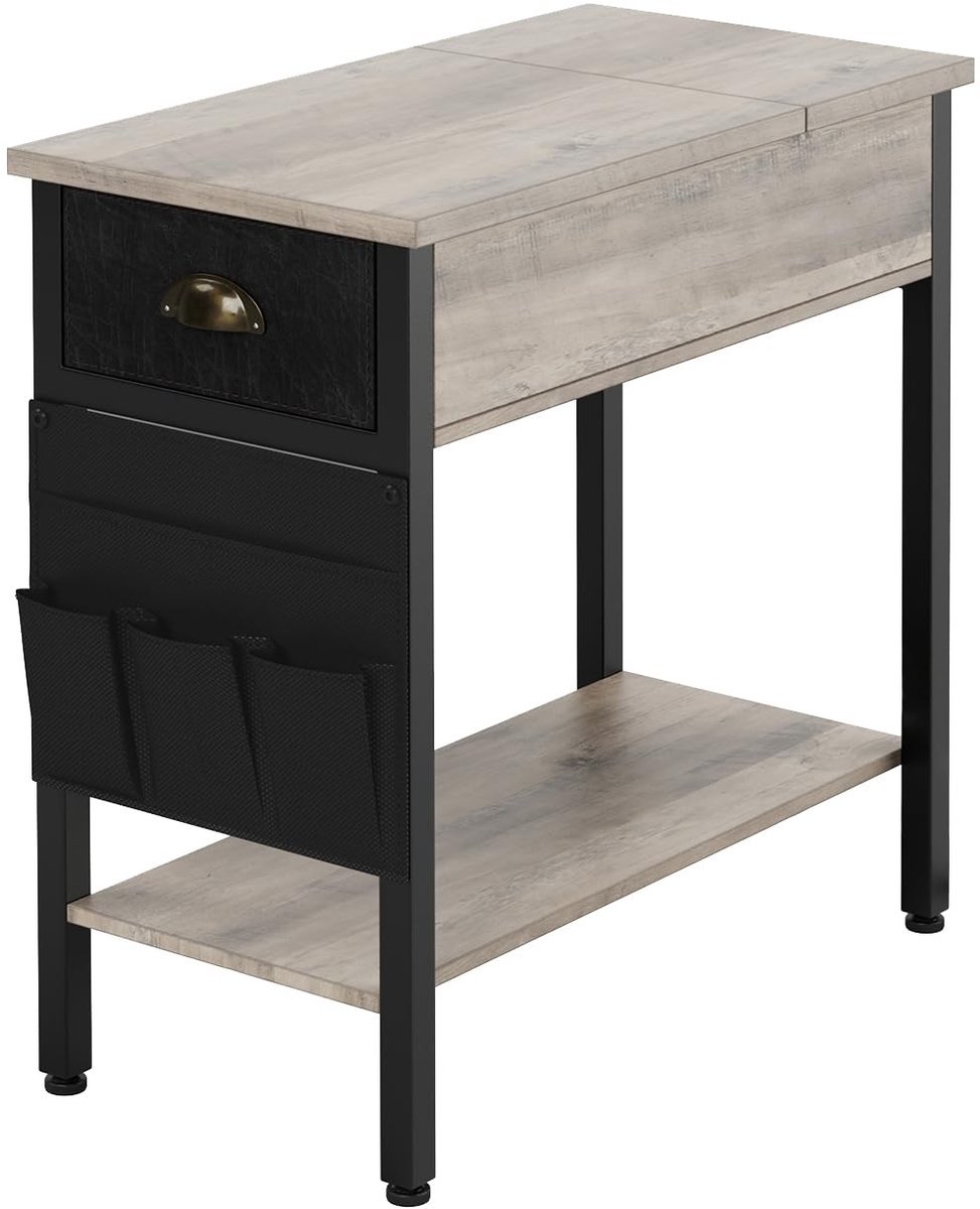Omgoods - Multifunctionele Bijzettafel met Opvouwbare Blad
