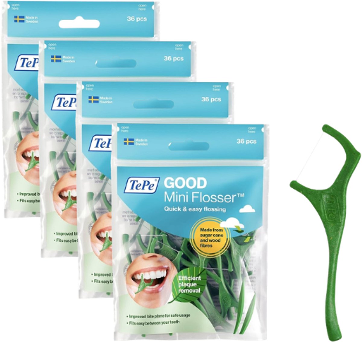 Tepe GOOD Mini Flosser - 4 x 36 stuks - Voordeelverpakking