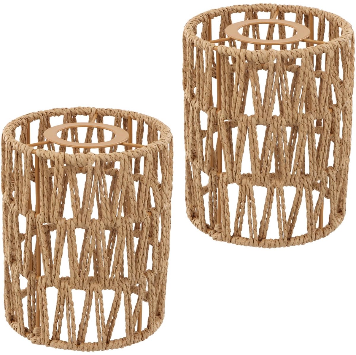 Omgoods - Rieten Lampenkap in Boho Stijl - Set van 2