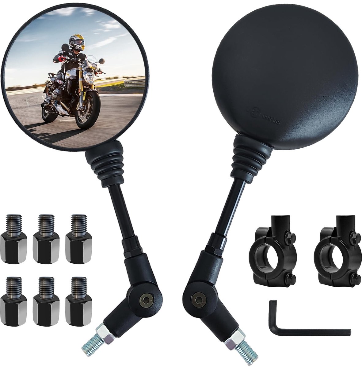 Omgoods - Universele Achteruitkijkspiegels voor Motoren, Set van 1 Paar