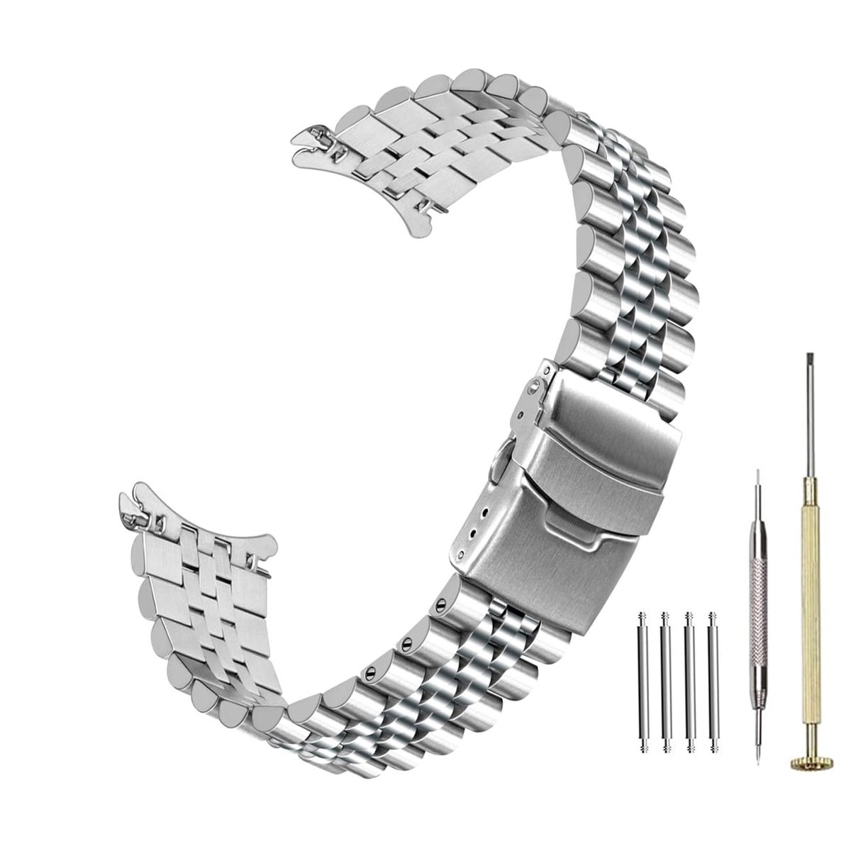 Omgoods - Stalen Horlogeband met 5 Rijen voor Stijlvolle Look