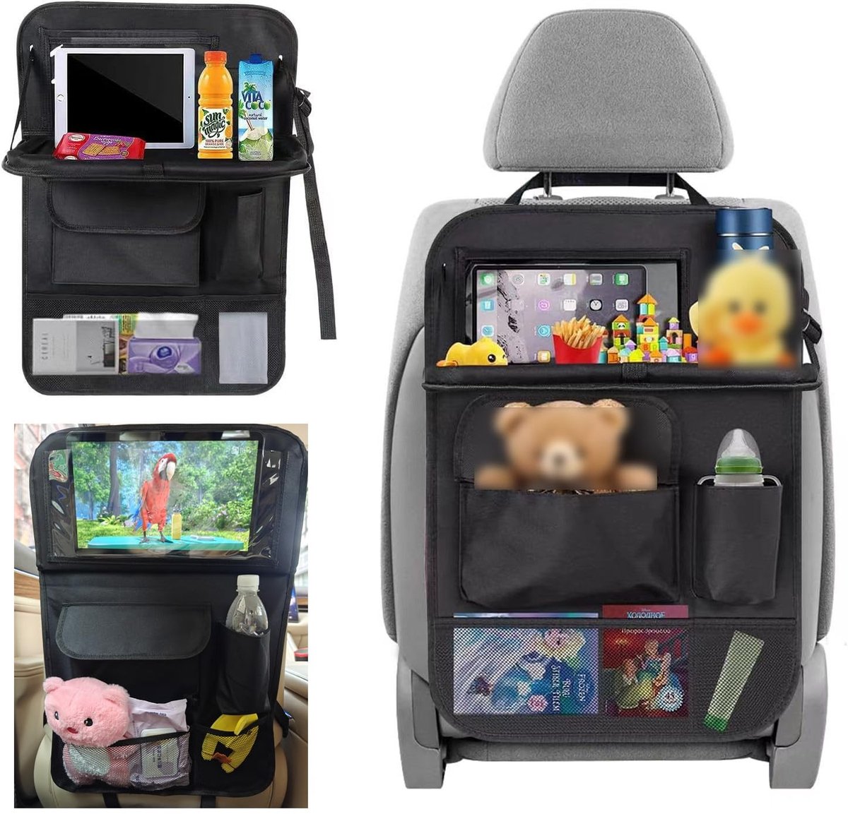 Omgoods - Auto Organizer met Tafelblad voor Achterbank met Opbergruimte en Tablet Houder