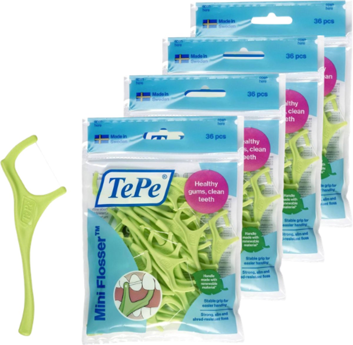 Tepe Mini Flosser - 4 x 36 stuks - Voordeelverpakking
