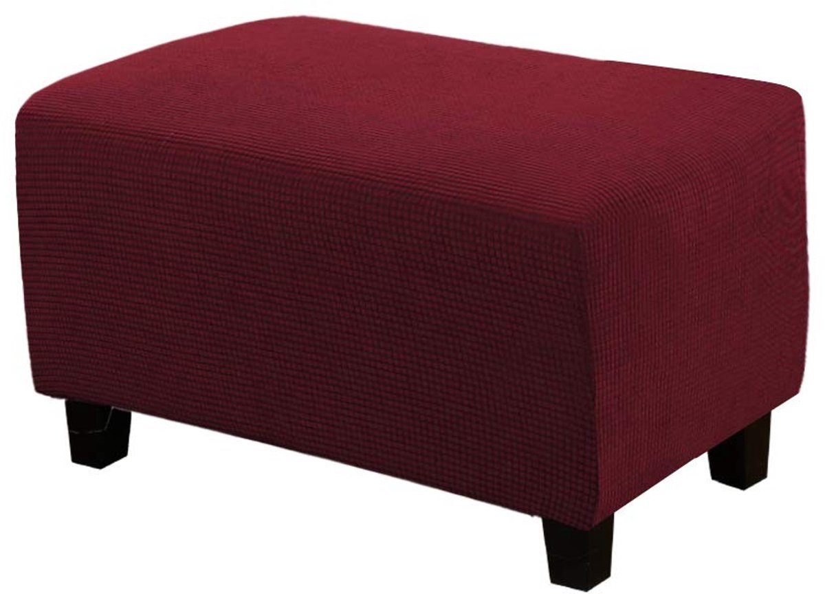 Omgoods - Rectangular Ottoman Hoes in Wijnrood, Beschermend en Elastisch