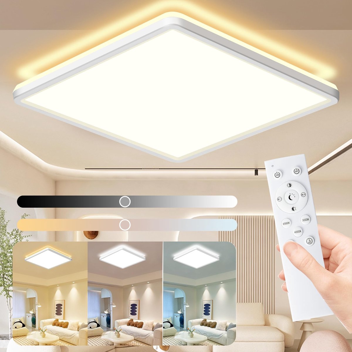 Omgoods - Dimbare LED Plafondlamp 24W met Afstandsbediening