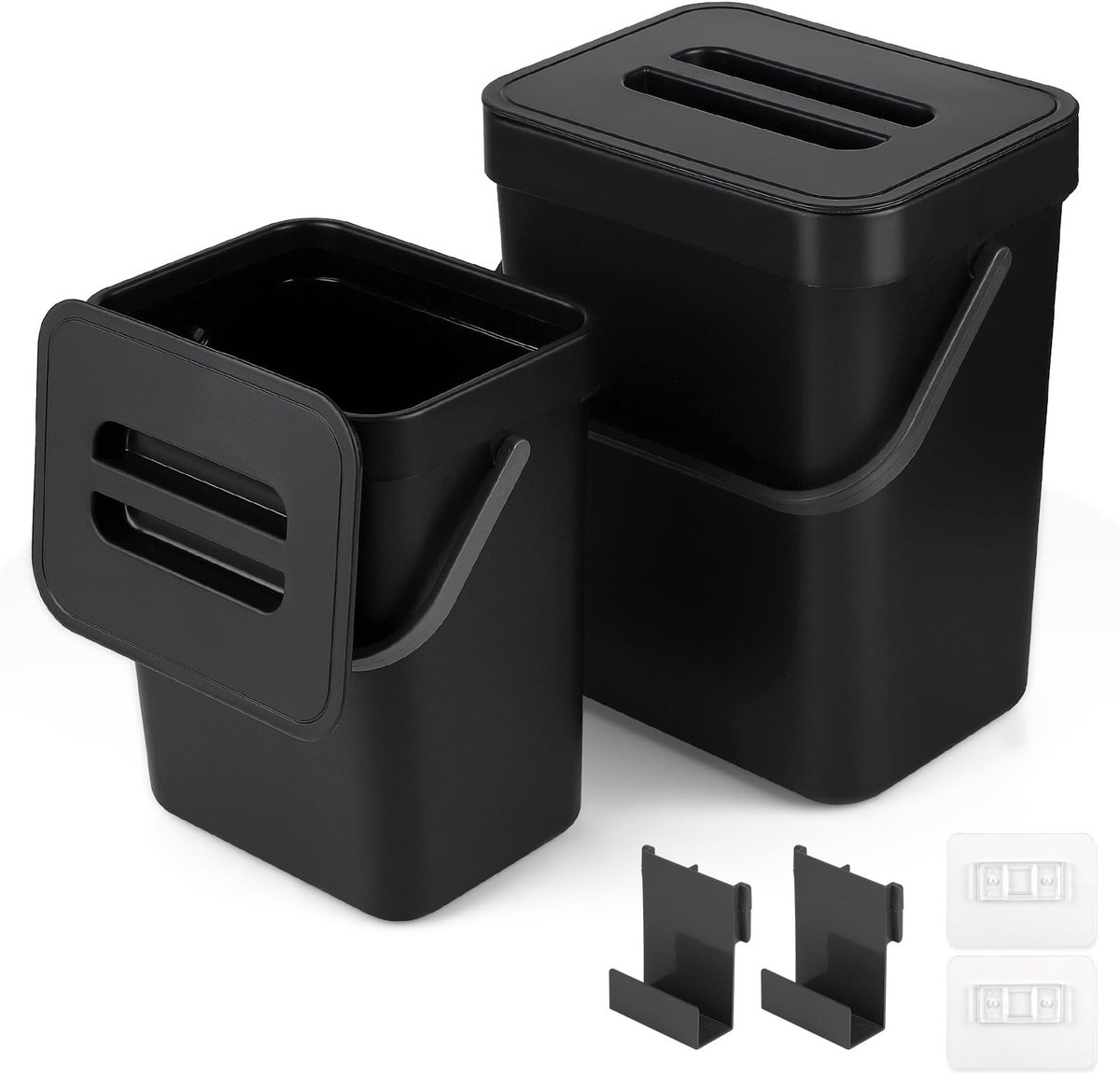 Omgoods- Compostbak Hangend - 5 Liter/3 Liter - Organische Afvalbak - Muurmontage - Stijlvol Ontwerp - Duurzaam en Functioneel