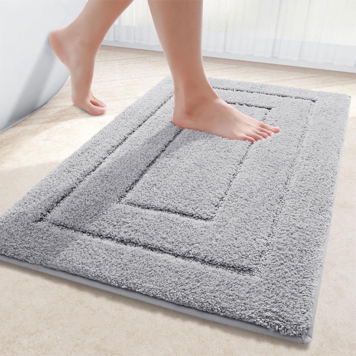 Omgoods - Microfiber Badmat, Antislip en Wasbaar, 50 x 76 cm, Grijs