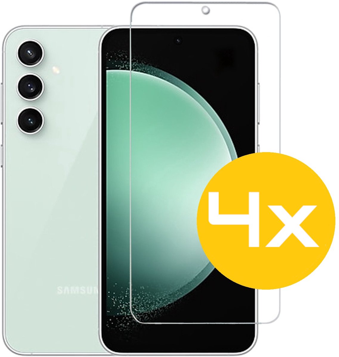 Screenprotector Geschikt Voor Samsung Galaxy S23 FE (Fan Edition) - Glasplaat - Tempered Glass - 4 Stuks