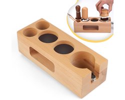 Omgoods - Tamper Station voor Espresso - Verstelbaar, Houten Tamperhouder 51-54 mm