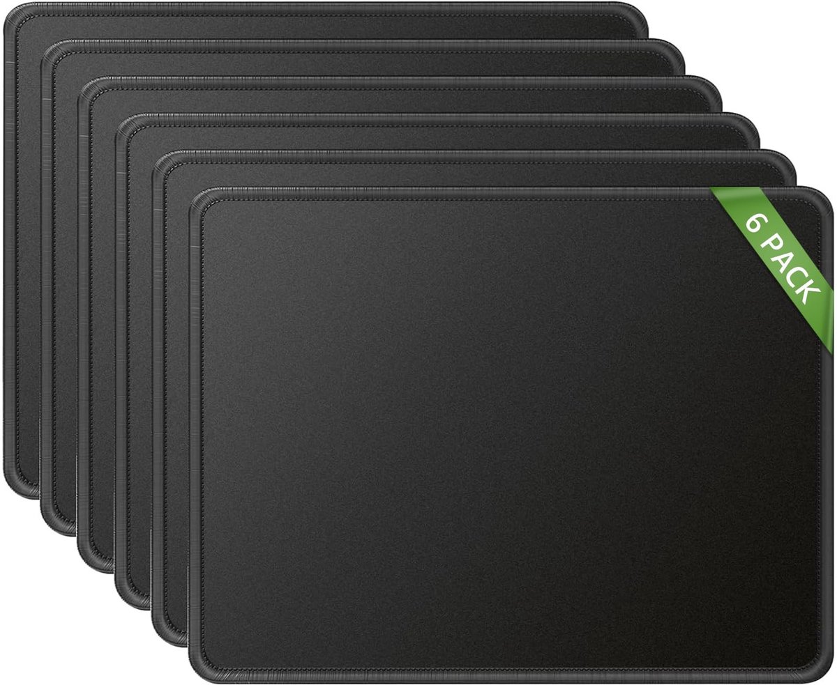 Omgoods - Set van 6 Muismatten - Gaming Muismatten met Genaaid Rand
