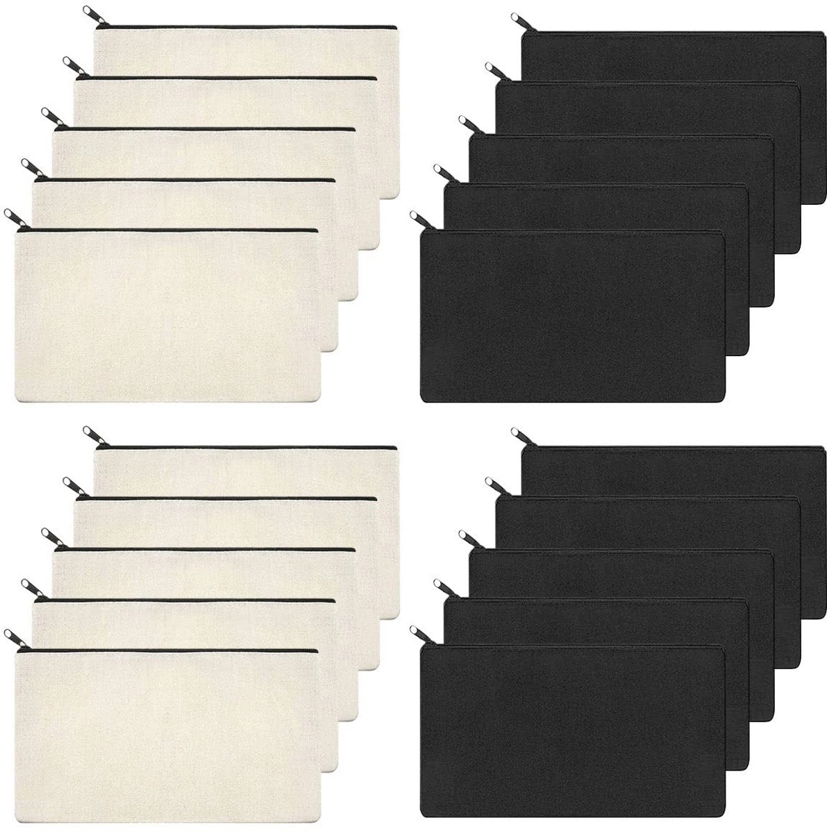 Omgoods- Etui 20 Stuks - Canvas Tas - Ritssluiting - Zacht/Duurzaam - 21 x 13 cm - Voor Make-up/DIY - Make-uptas