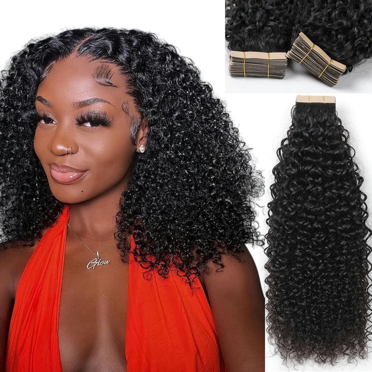 Omgoods - 14 Inch Tape Haar Extensions van Echt Haar, 40 Stuks 60g