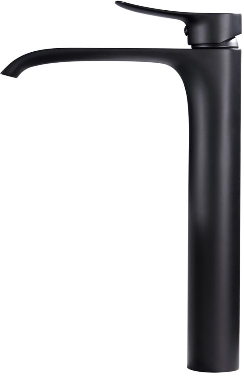 Omgoods - Badkamer Wastafel Mengkraan Mat Zwart Tall Mono Waterval Sink Tap