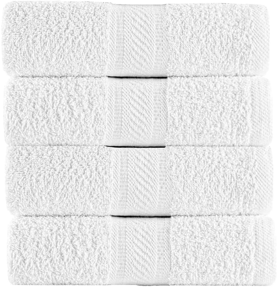Omgoods - Set van 4 Grote Badlakens Wit - 70x140 cm 500 gsm Katoen
