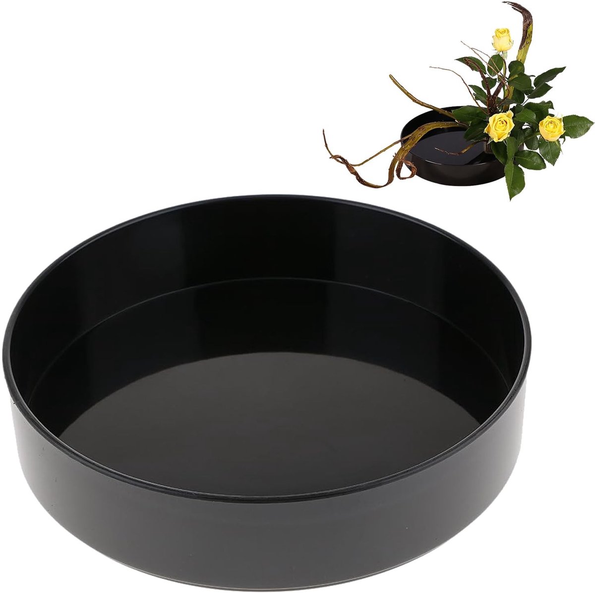 Omgoods- Bloemvaas Ronde Vorm - Ikebana Vaas - Kunststof - 28cm - Bloemstuk Gereedschap - Traditionele Stijl - Veelzijdigheid