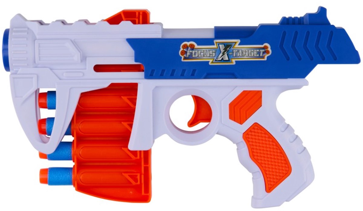 Eddy Toys Bullseye Doelspel - Dartpistool met Foam Darts en Doelwit - Vanaf 6 jaar