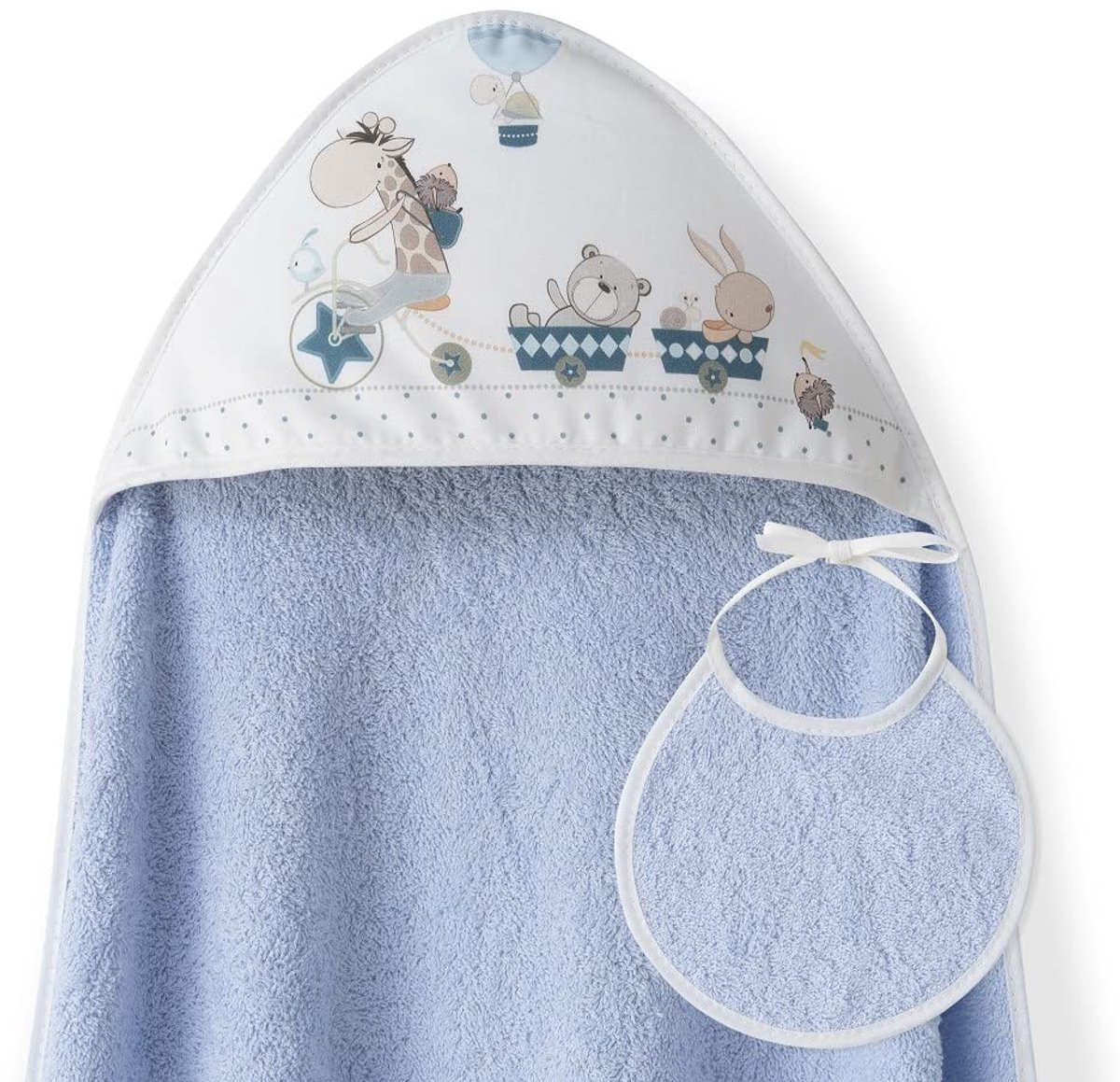 Omgoods - Kinderbadhanddoek met Capuchon, 100% Katoen, Giraffe Design