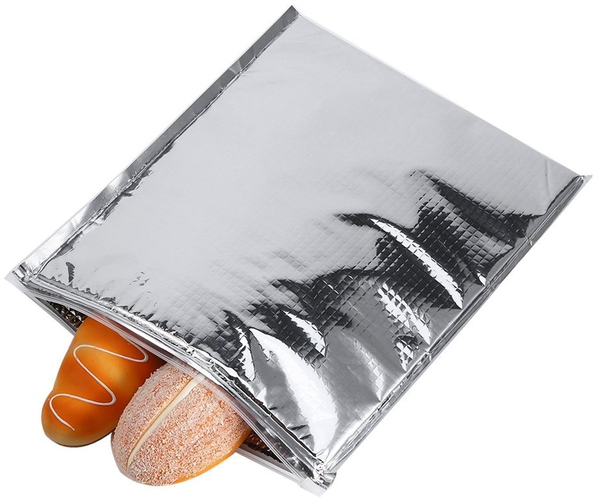 Omgoods- Koeltas Geïsoleerd - 5 Stuks Set - Aluminiumfolie - Ritsontwerp - Duurzaam - Multifunctioneel voor Picknick/Kamperen - Voedselopbergtas