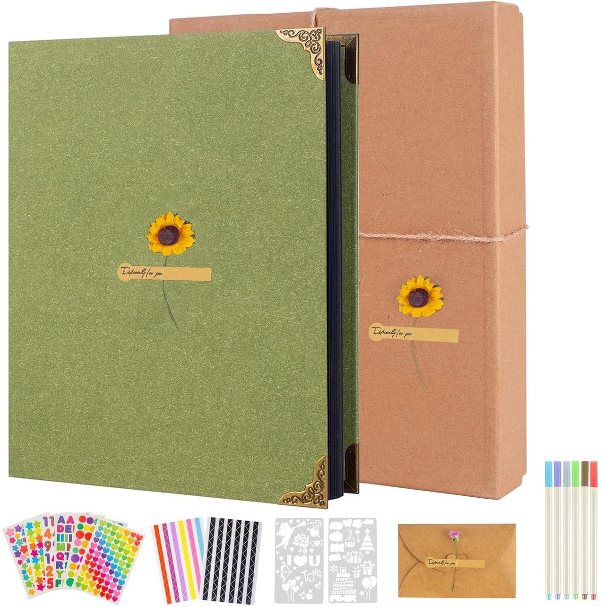 Omgoods - DIY Fotoalbum met 60 Zwarte Bladzijden, Creatief Scrapbook