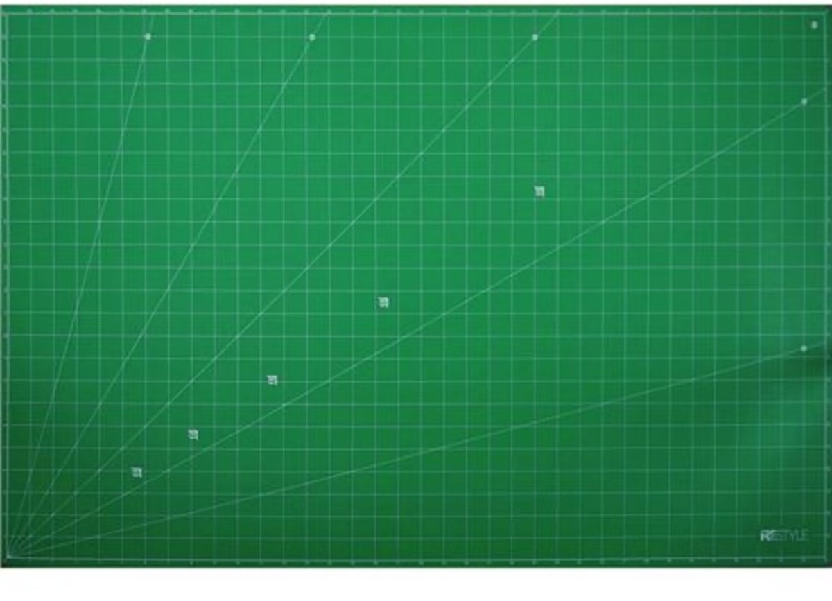 ReStyle Snijmat A1 zelfhelend 63x93cm,1.6mm dubbelzidig cm / inch groen