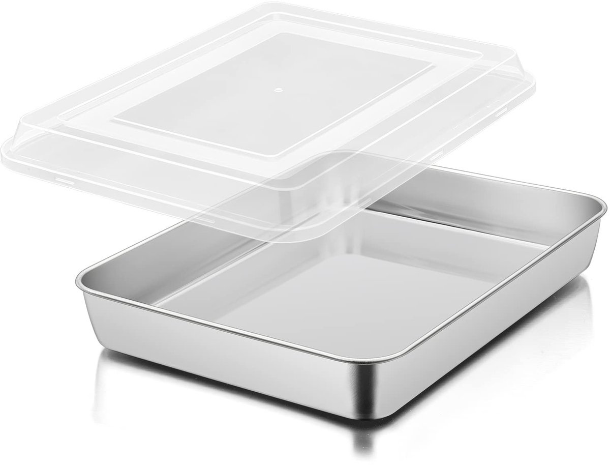 Omgoods - Diepe Bakvorm met Deksel - Cakeplaat voor Brownies en Lasagne