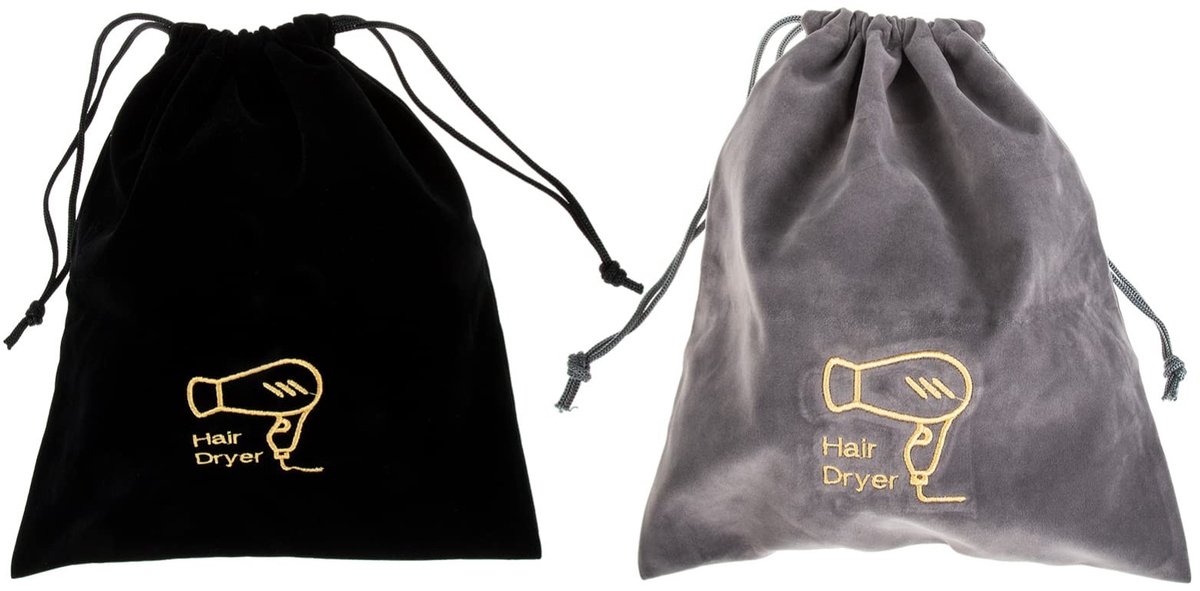 Omgoods - Set van 2 Flanellen Opbergzakken voor Fohn en Stylingtools