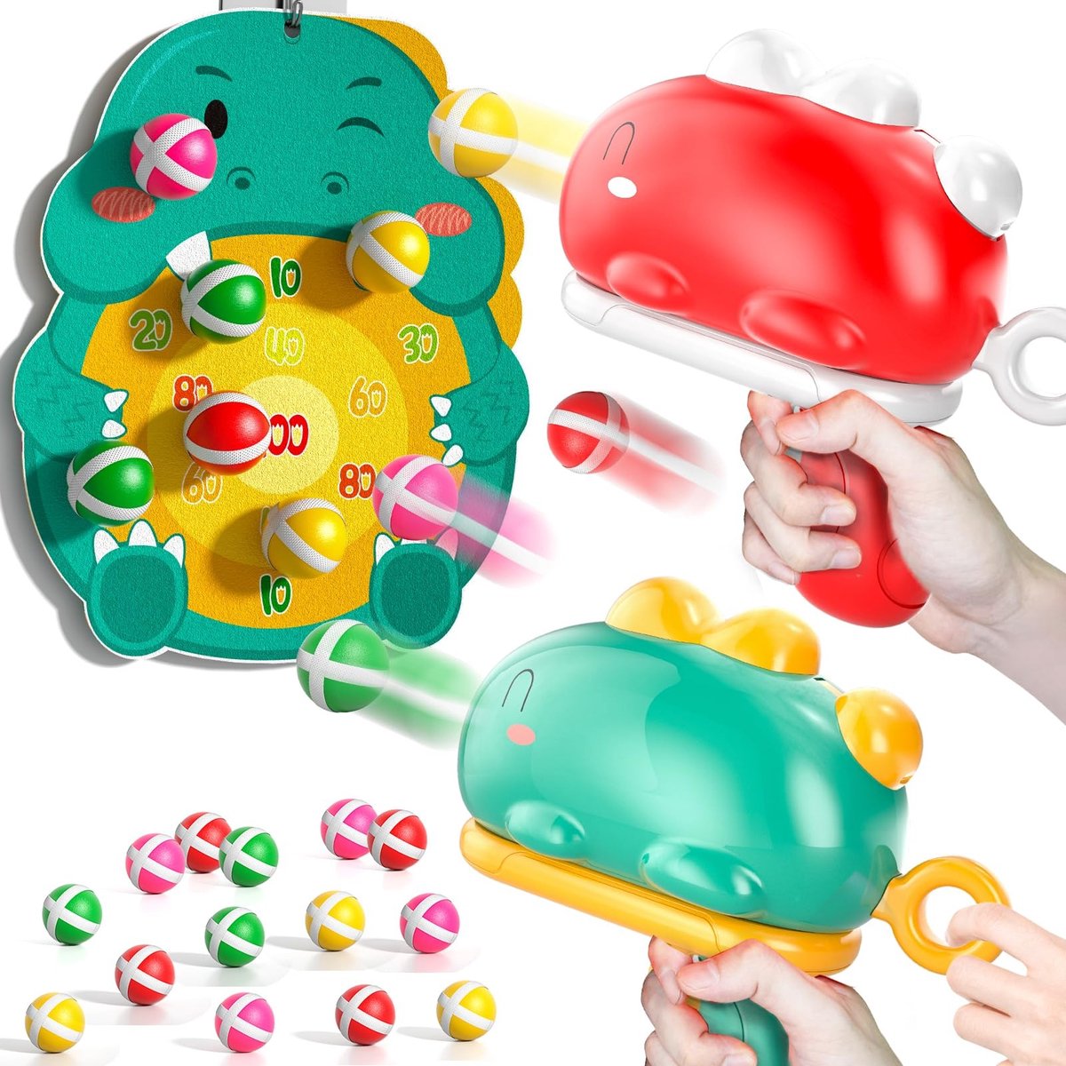 Omgoods - Dinosaur Dartbord Speelset voor Kinderen - Inclusief 12 Plakballen