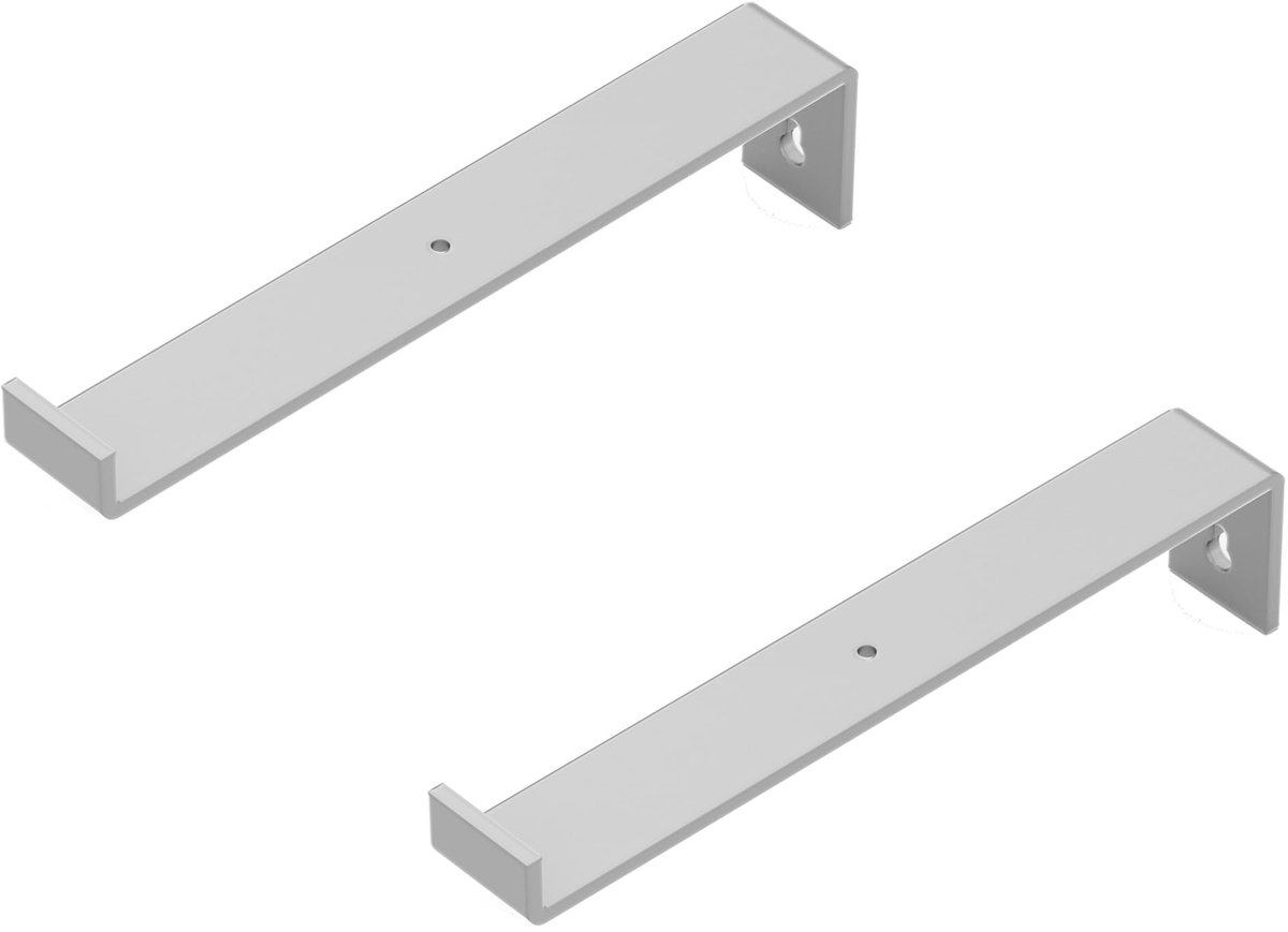 Omgoods - Set van 2 Planksteunen voor Wandmontage Wit