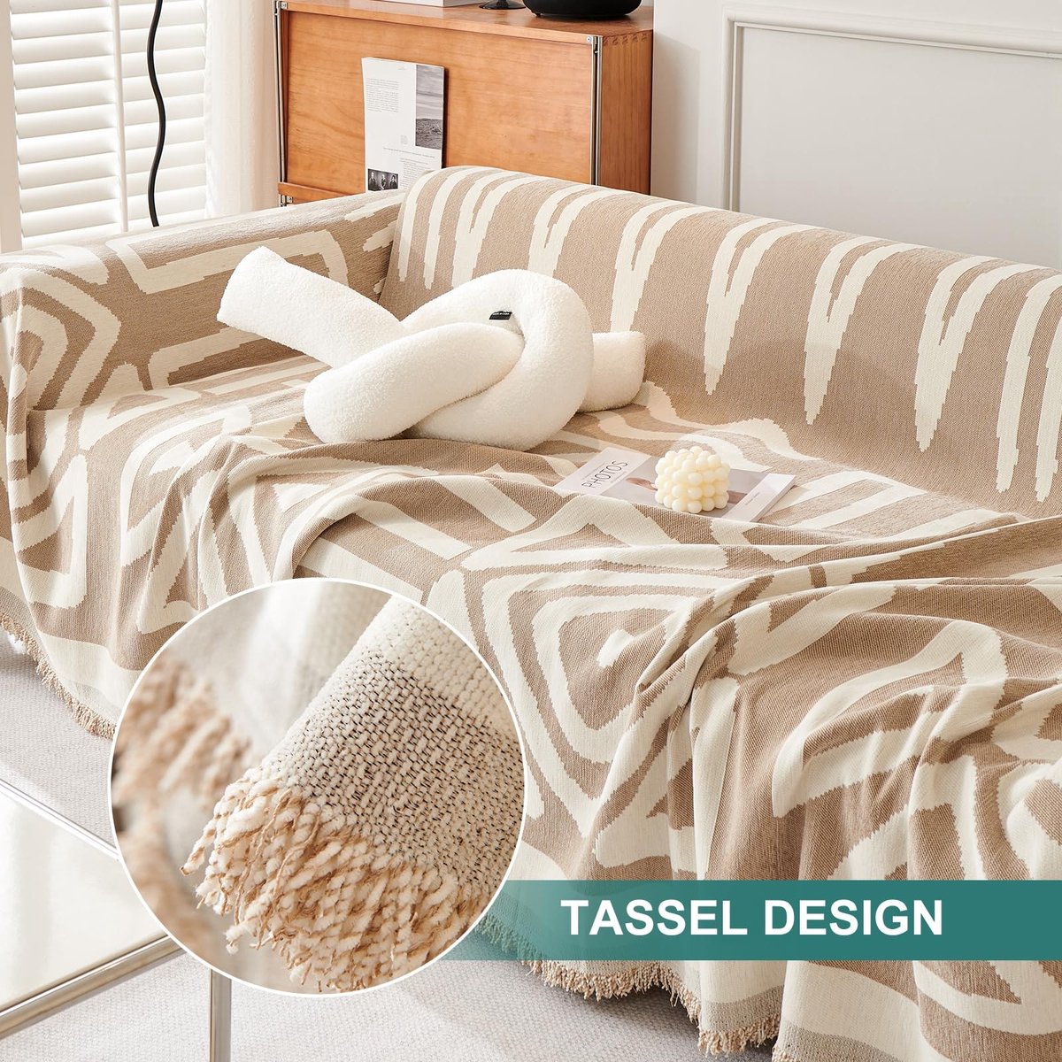 Omgoods - Multifunctionele Chenille Deken voor Bank en Bed 180 x 260 cm - Licht Curry