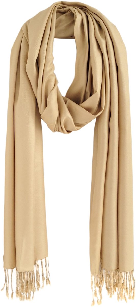 Omgoods - Luxe Pashmina Sjaal van Viscose 200x70 cm Camel