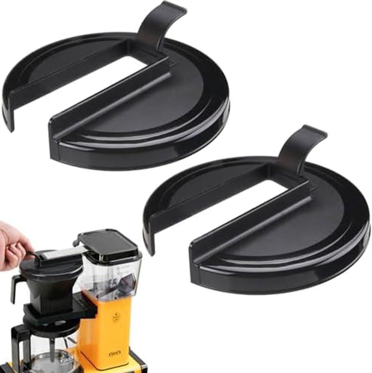 Koffie Brouwmand Deksel - Moccamaster Deksel - Koffie Zetten - Anti-verbrandingshandvat - 14 cm - Zwart