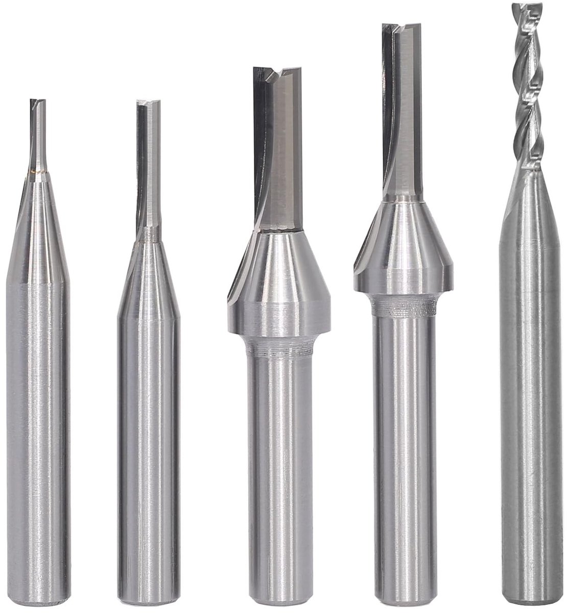 Omgoods - Set van 5 Groeffrezen met 8 mm Schacht
